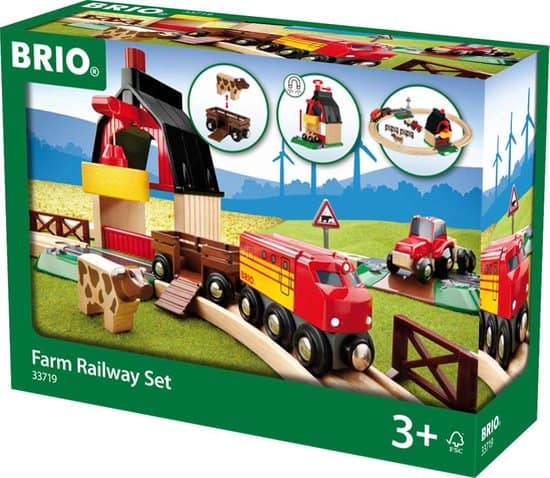 La mejor granja de juguetes con vías de tren: juego de trenes BRIO con granja