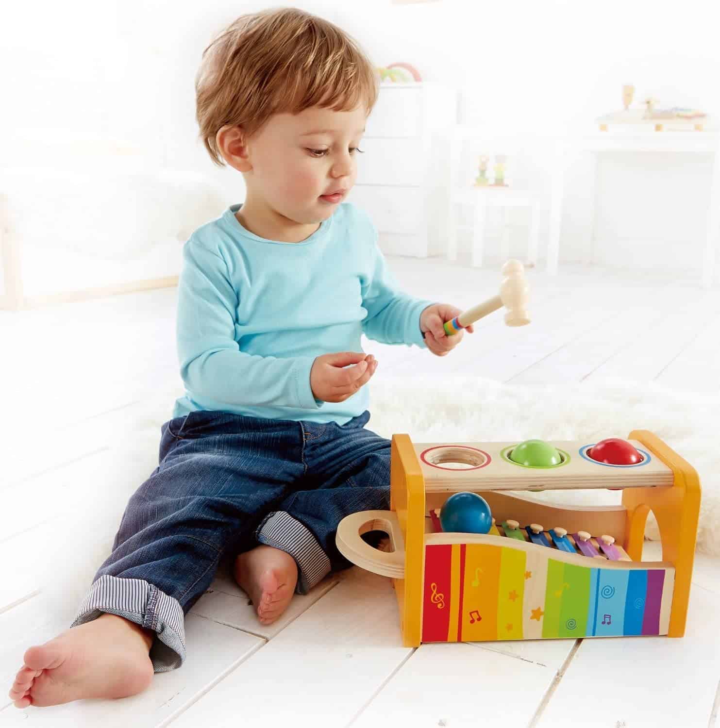 Best color music instrument: Hape Xylophone with toy hammer