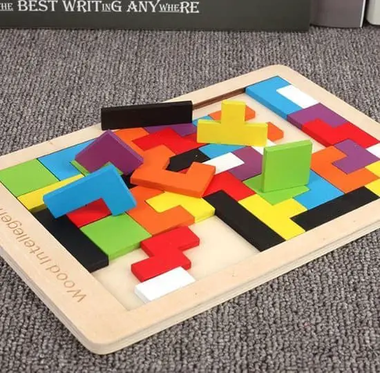 Mejor rompecabezas de colores: Coogam Wooden Tetris