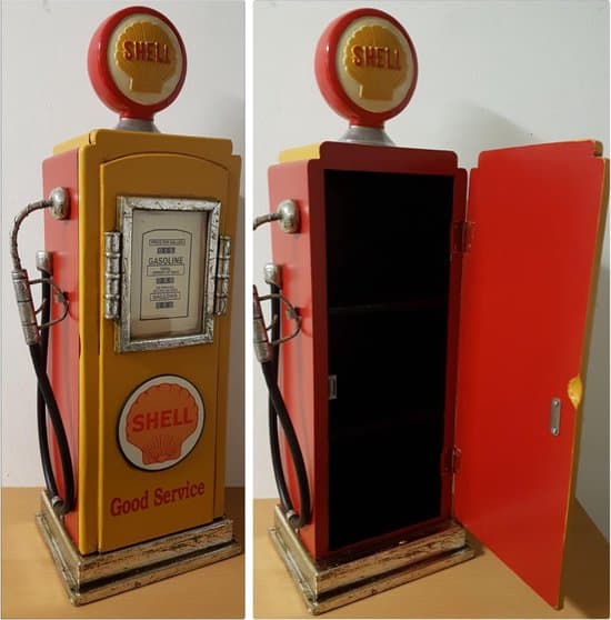 Best narrow toy cabinet: Deco Noord Gas Pump cabinet made of wood