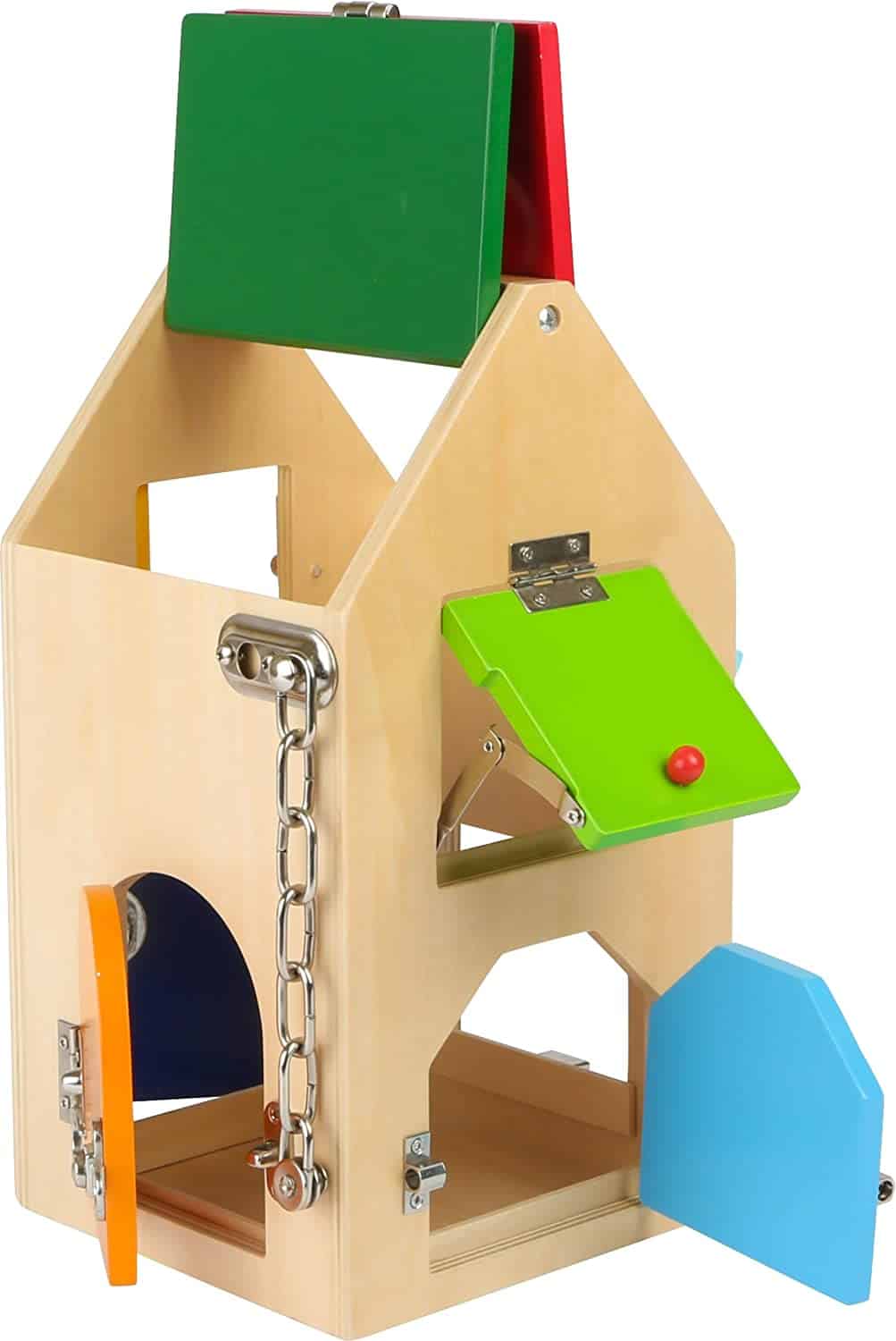 Wooden play house with doors and locks from Small Foot Company