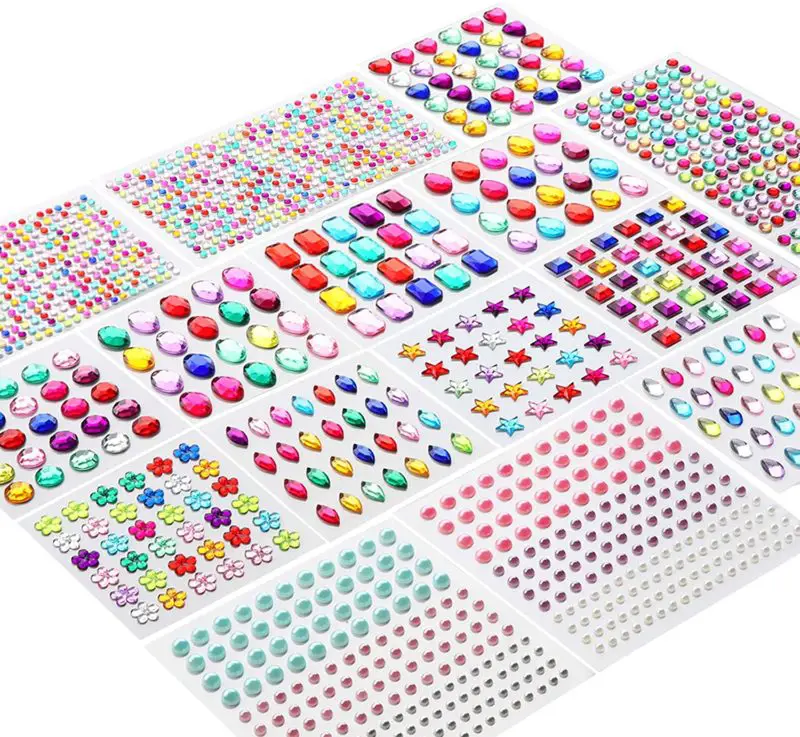 Beste strass stickers set- gemstone sticker vellen