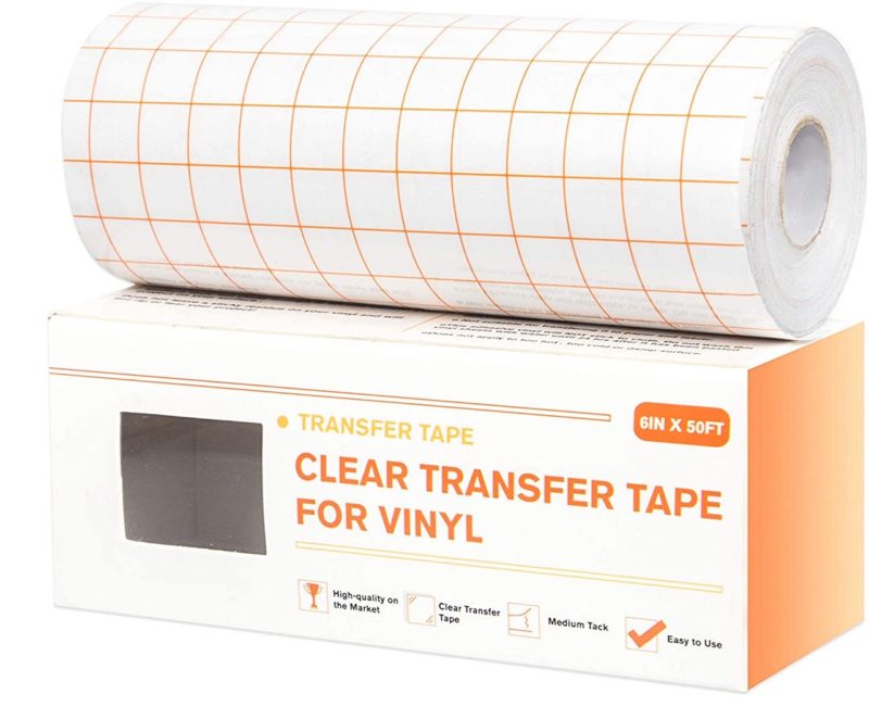 Clear transfer tape for vinyl for glass etching projects
