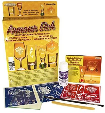 Glass etching kit for beginners to get started with glass etching