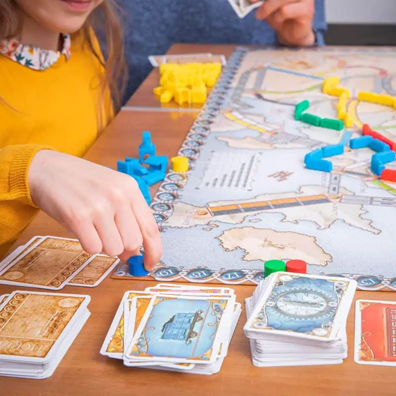 Board game- Ticket to Ride Europe on the table