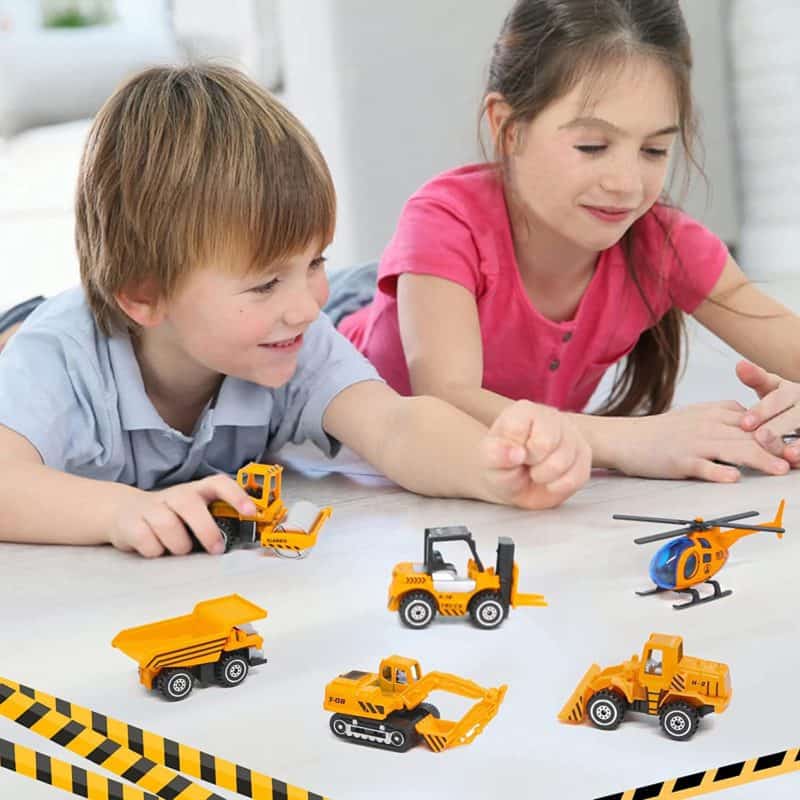 Bestes Baufahrzeug-Set für Kleinkinder - Sanlebi Diecast-Spielzeug-Set mit Kindern