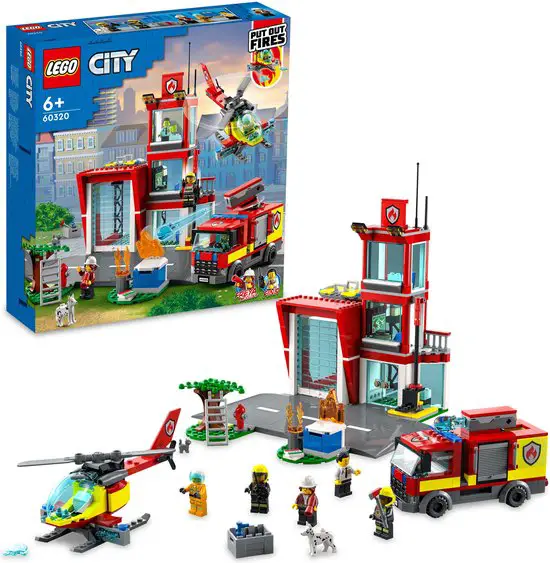 Mejor Camión de Bomberos con Helicóptero de Rescate - Lego City Camión de Bomberos con Estación