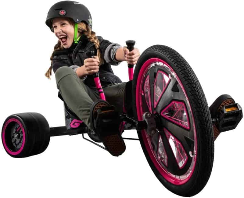 Beste dual-stick drift trike met meisje- Huffy Green Machine