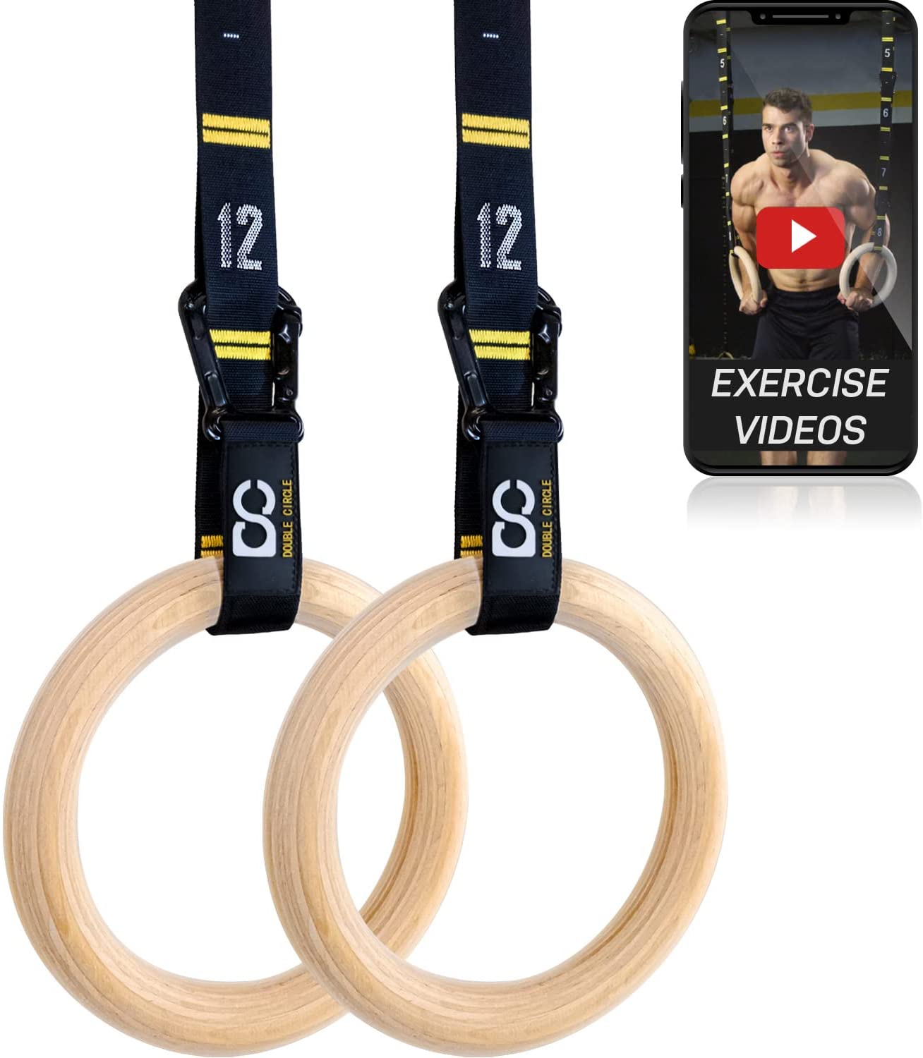 Best Rings For Home Gymnastics- Double Circle Wood Gymnastic Rings